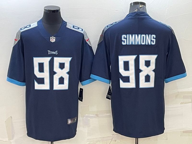 Men Tennessee Titans #98 Simmons Blue 2022 Vapor Untouchable Limited Player Nike NFL Jersey